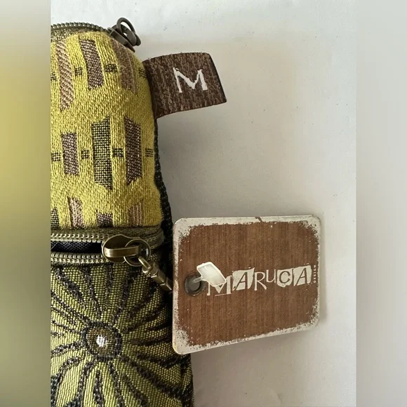 Maruca Green and Brown Patterned Clutch - Picture 2 of 10